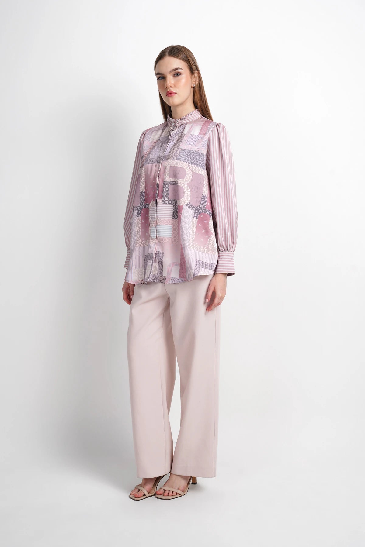Mono Multilogo Back Pleated Shirt - Riviera