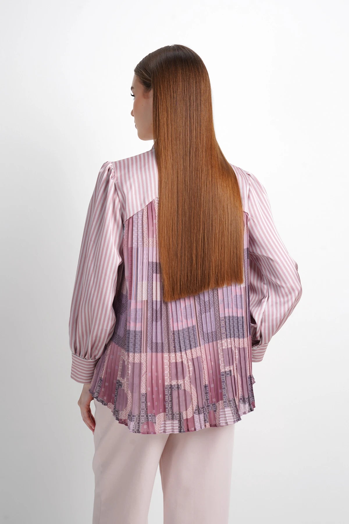 Mono Multilogo Back Pleated Shirt - Riviera
