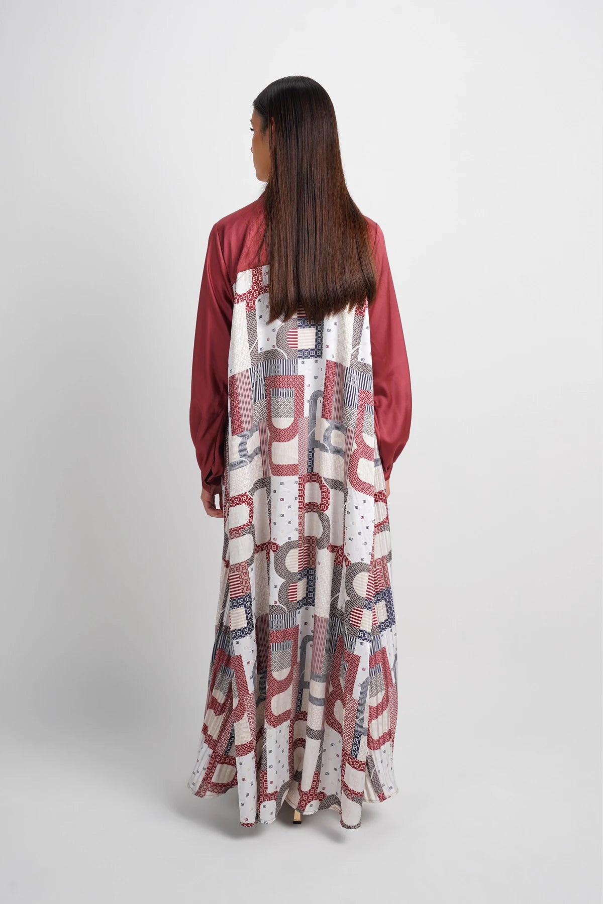 Mono Multilogo Pleated Satin Dress - Monaco