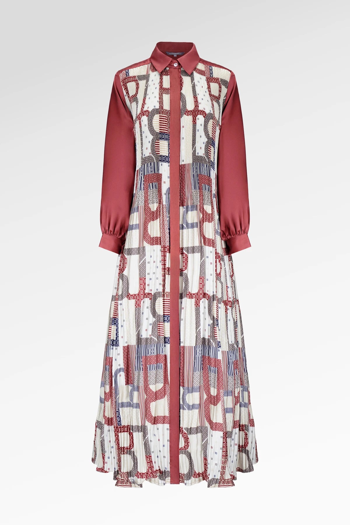 Mono Multilogo Pleated Satin Dress - Monaco