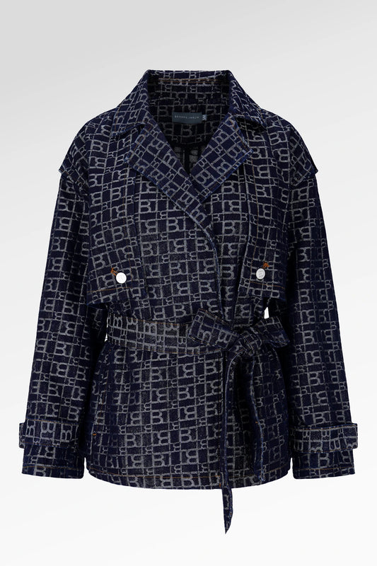 Mono Puzzle Jacquard Denim Outer - Dark Blue
