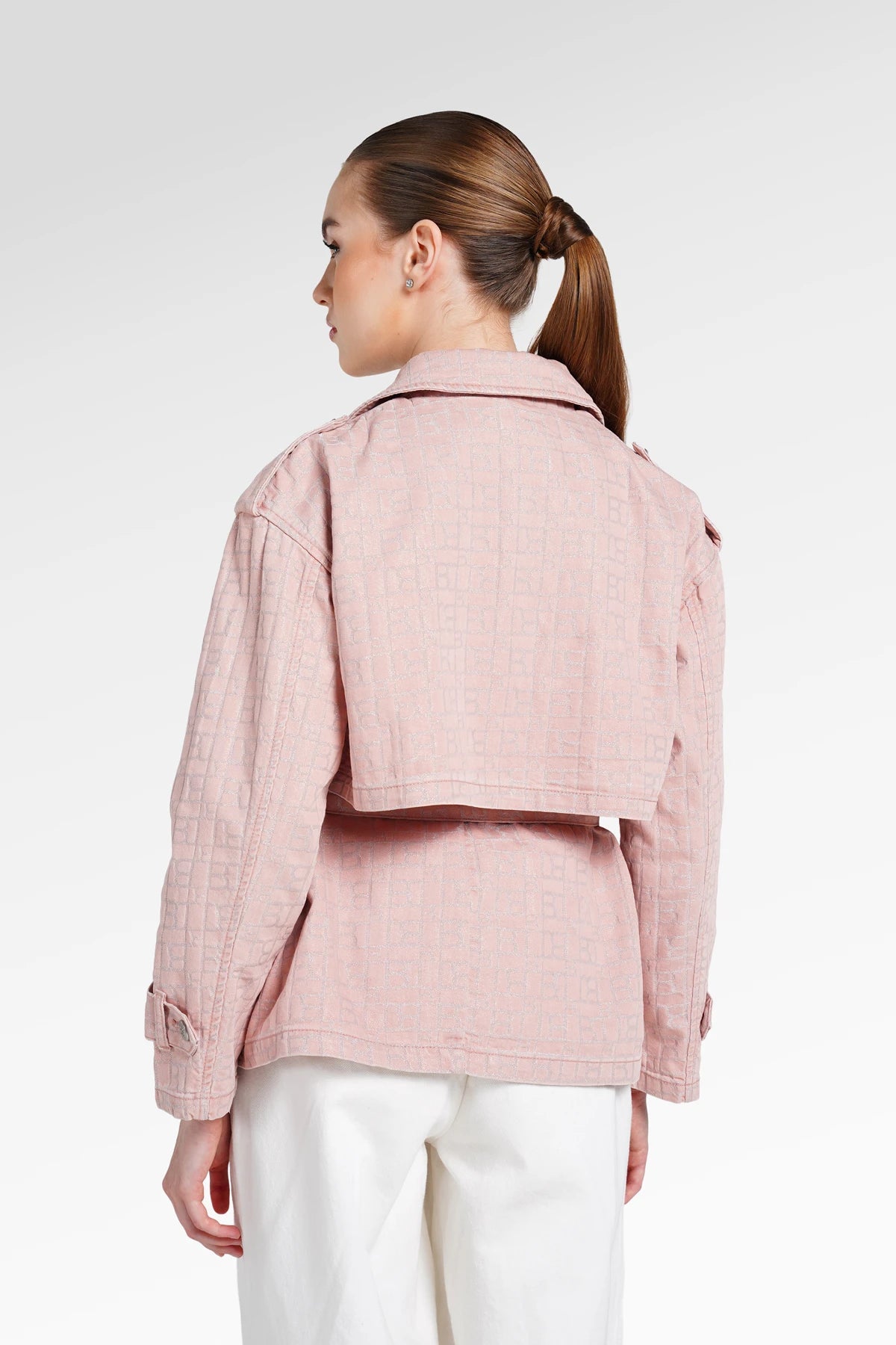 Mono Puzzle Jacquard Denim Outer - Pink