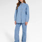 Mono Puzzle Jacquard Denim Shirt - Light Blue