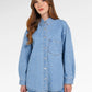 Mono Puzzle Jacquard Denim Shirt - Light Blue