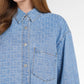 Mono Puzzle Jacquard Denim Shirt - Light Blue
