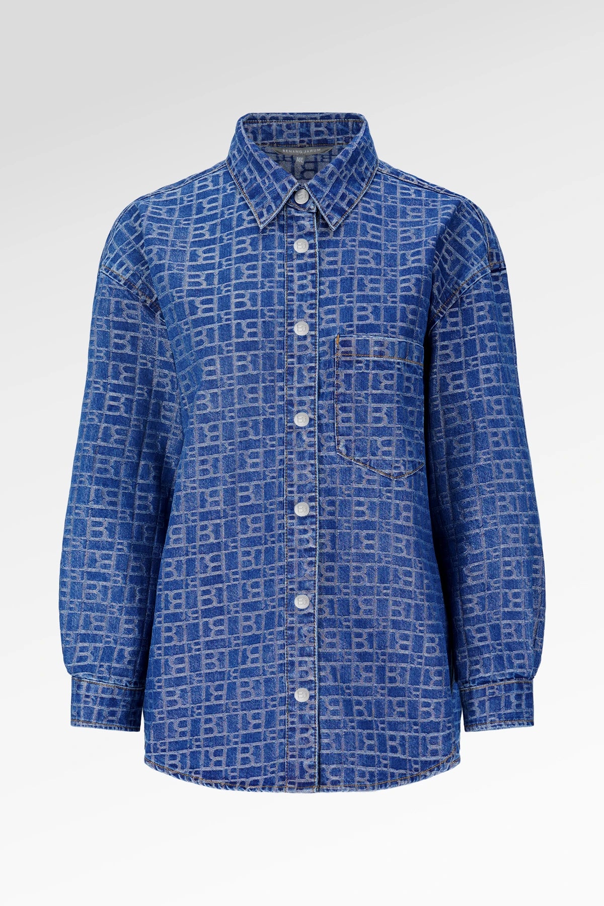 Mono Puzzle Jacquard Denim Shirt - Medium