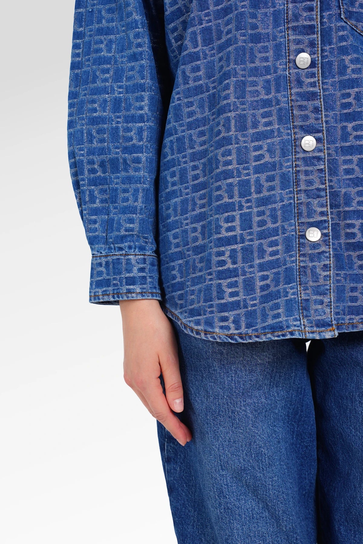 Mono Puzzle Jacquard Denim Shirt - Medium
