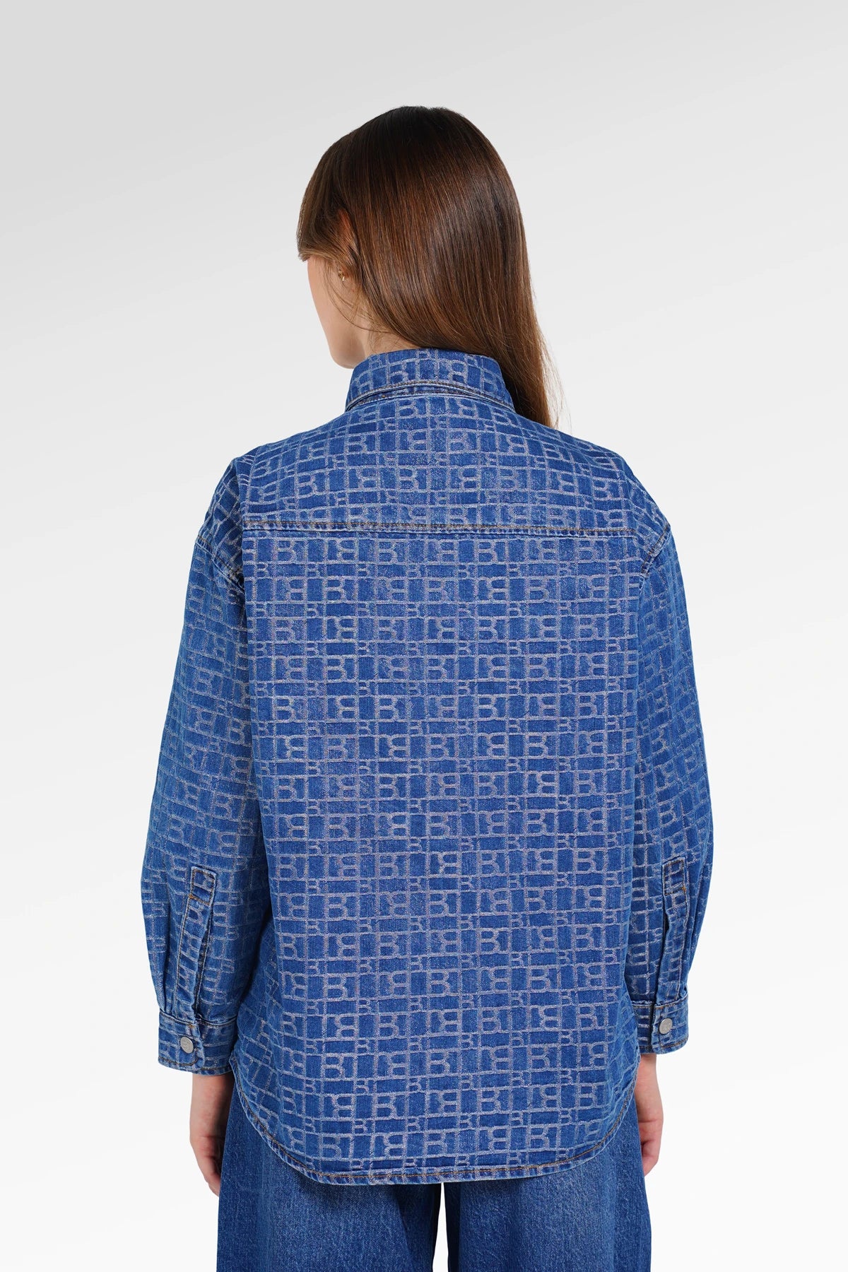 Mono Puzzle Jacquard Denim Shirt - Medium