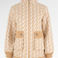 Monogram High Neck Jacket - Beige/Khaki