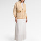 Monogram High Neck Jacket - Beige/Khaki