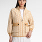 Monogram High Neck Jacket - Beige/Khaki