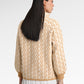 Monogram High Neck Jacket - Beige/Khaki