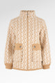Monogram High Neck Jacket - Beige/Khaki