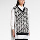 Monogram Mix Fabric Vest Shirt - White/Black