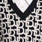 Monogram Mix Fabric Vest Shirt - White/Black