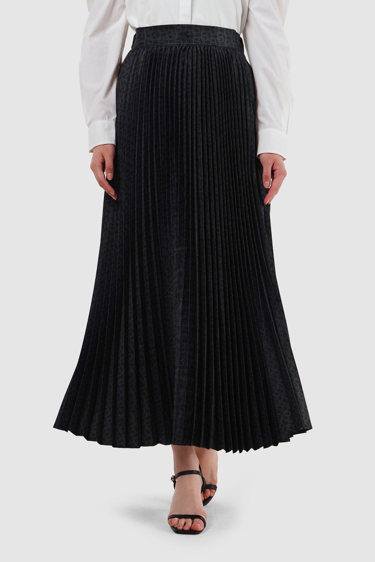 Monogram Pleated Skirt - Dark Viola