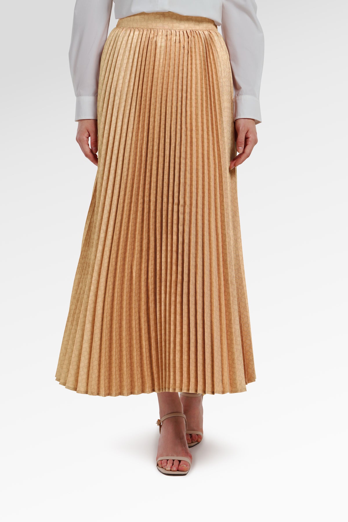 Monogram Pleated Skirt - Marigold