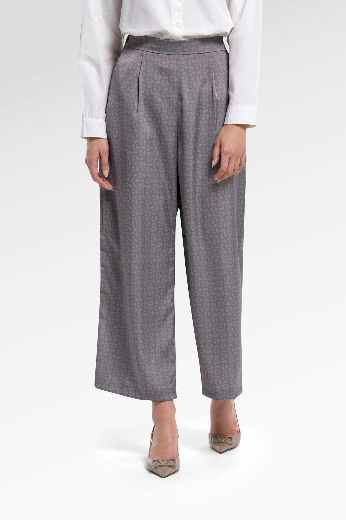 Monogram Satin Pants - Anchor