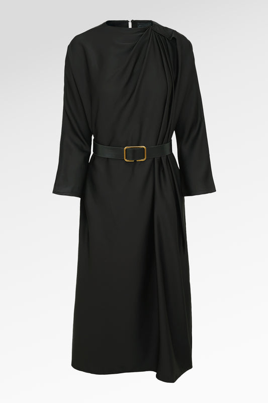 Mya Drapery Dress - Black