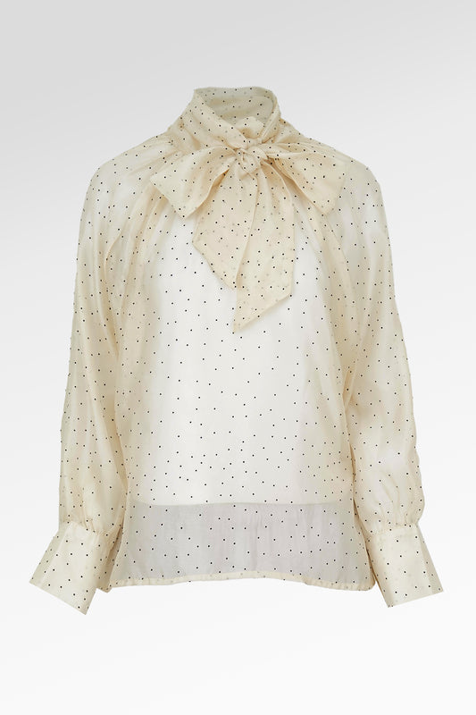 Myla Polka Blouse - Ivory
