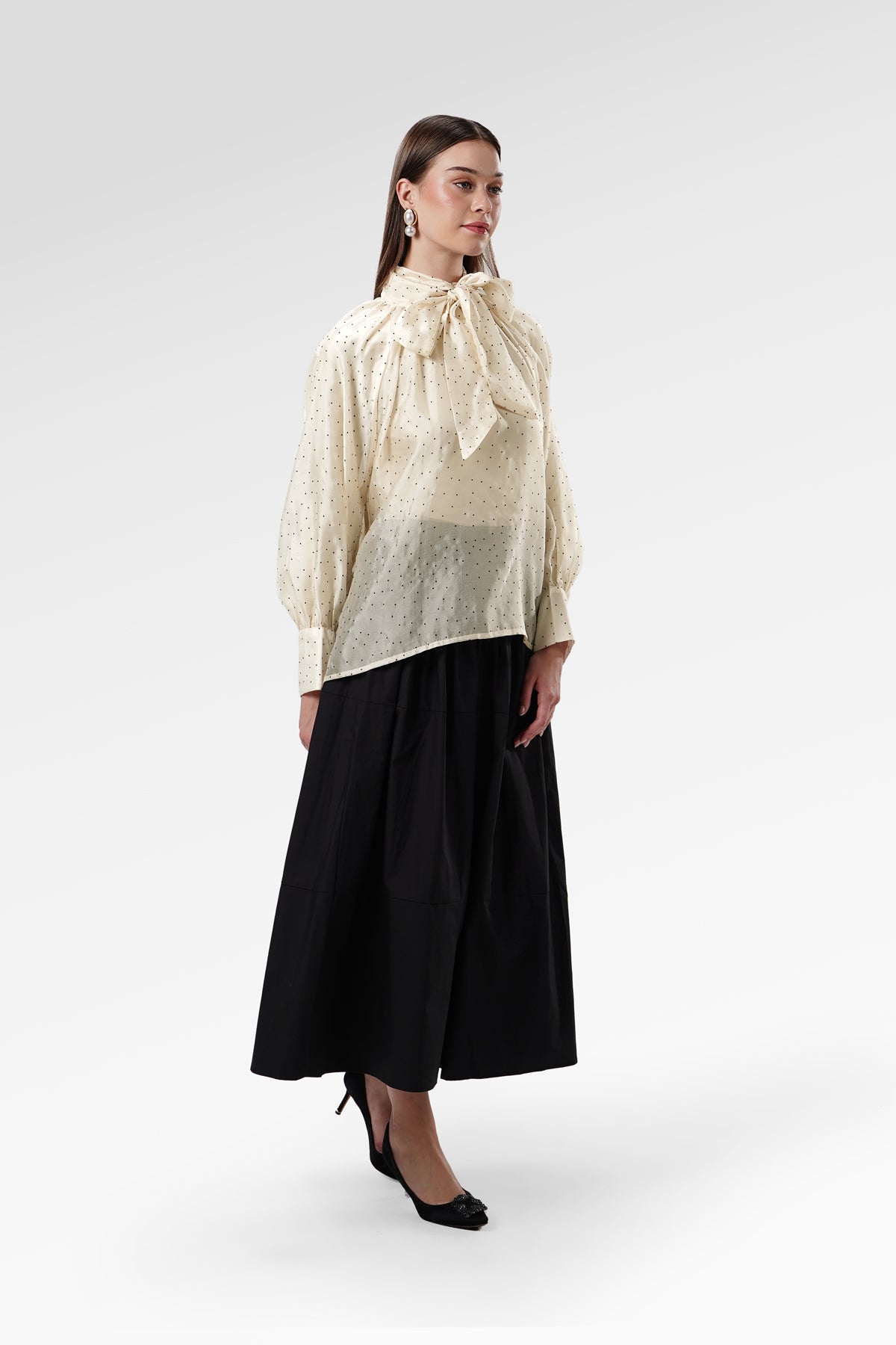 Myla Polka Blouse - Ivory