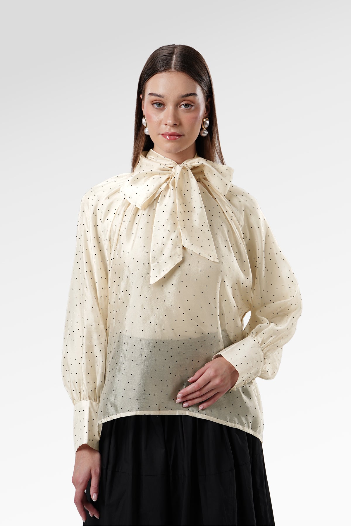 Myla Polka Blouse - Ivory