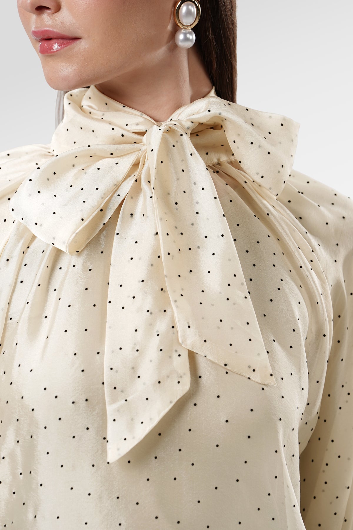 Myla Polka Blouse - Ivory