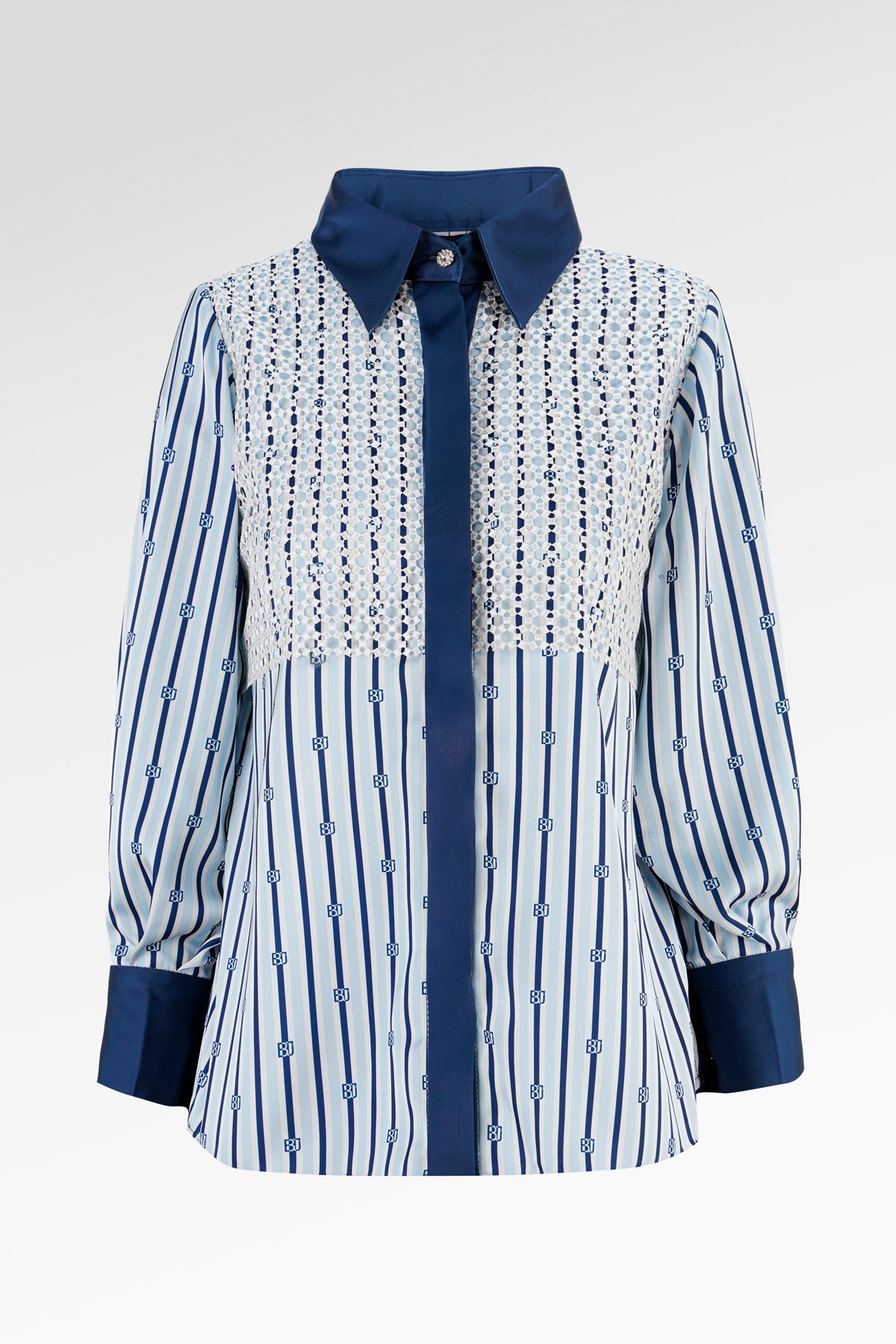 Myra Lace Shirt - Indigo Blue