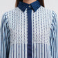 Myra Lace Shirt - Indigo Blue