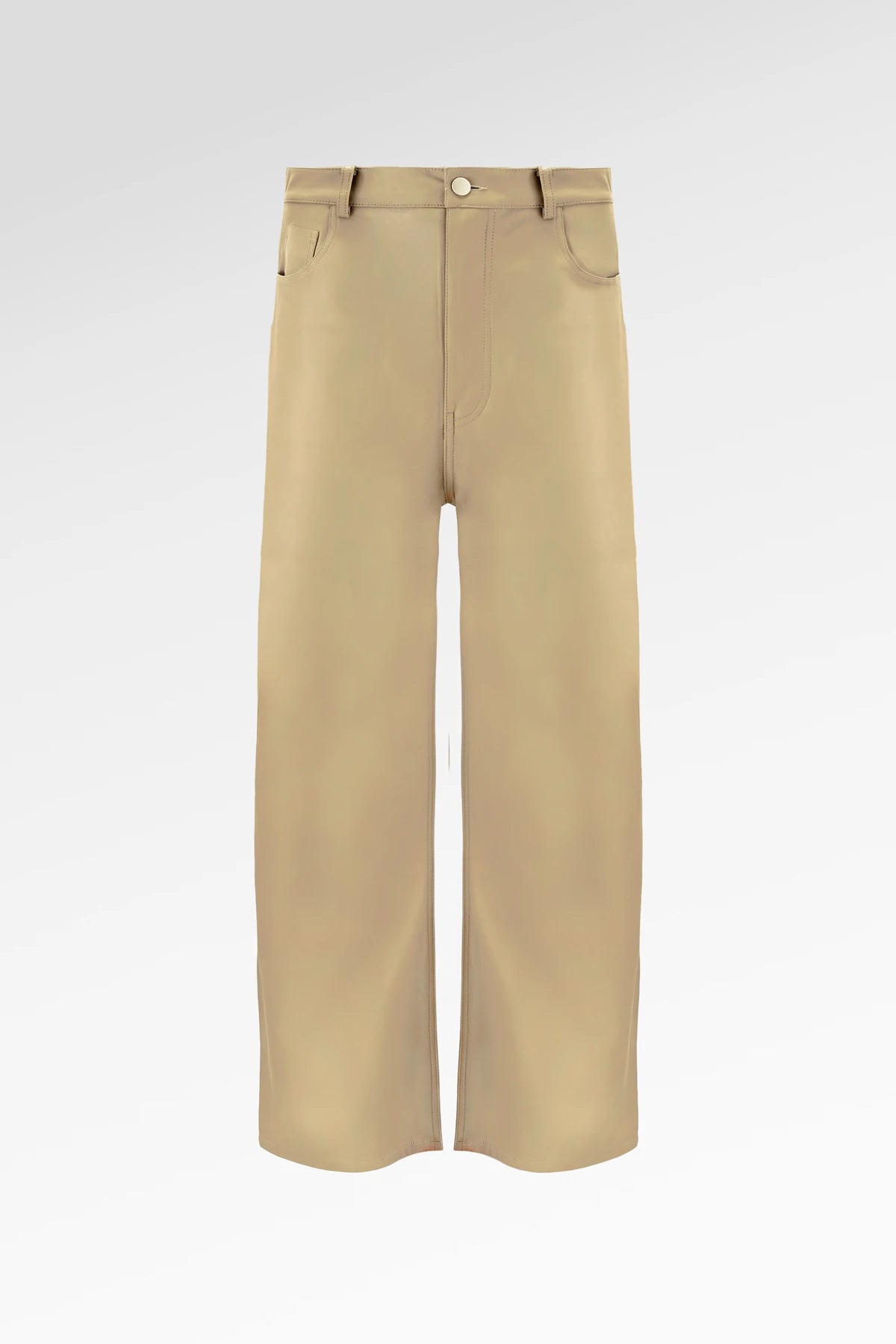 Myra Leather Pants - Khaki
