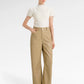 Myra Leather Pants - Khaki
