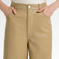 Myra Leather Pants - Khaki