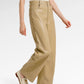 Myra Leather Pants - Khaki