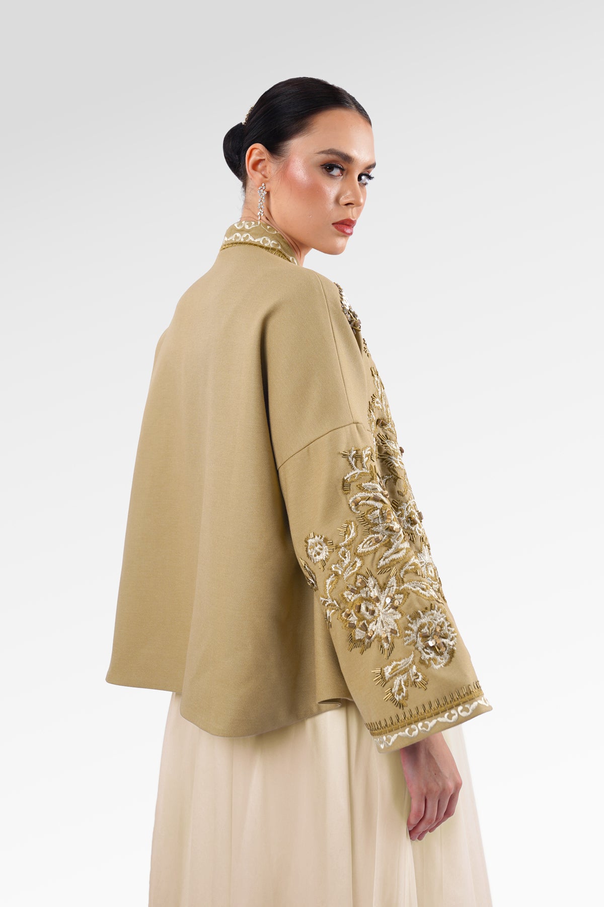 Nadine Embroidery Outer - Coffee
