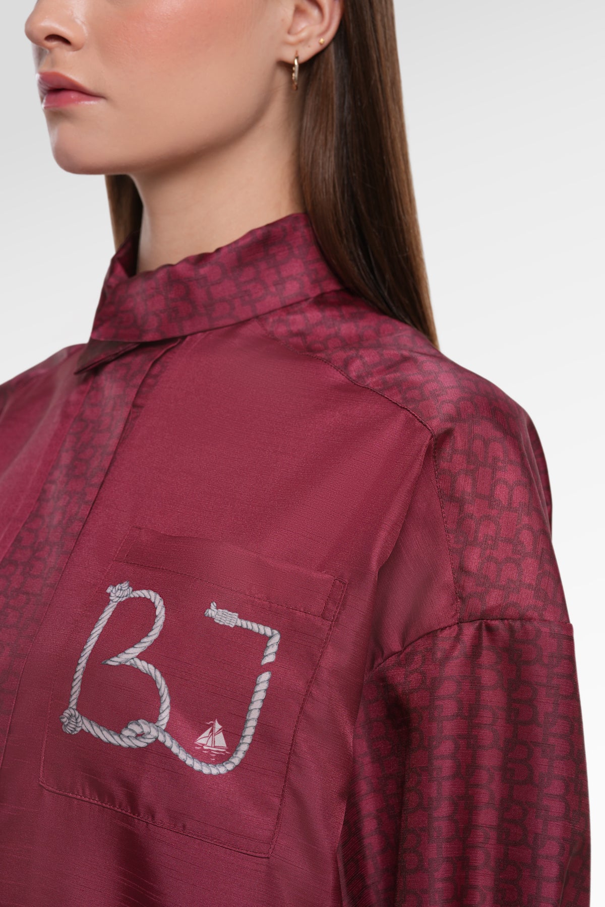 Nauticagram Oversized Shirt - Red Tide