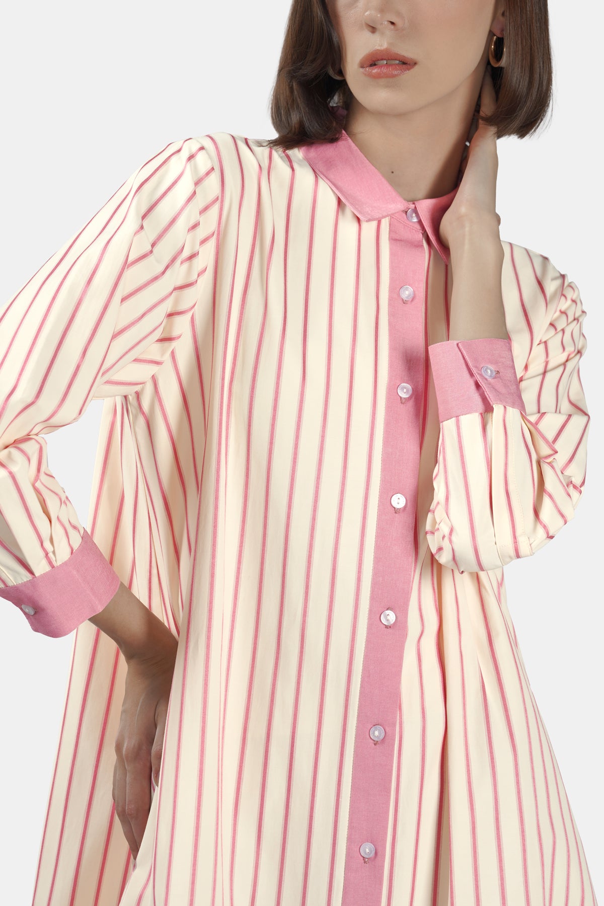 Nayleen Stripey Dress - Tender Peach