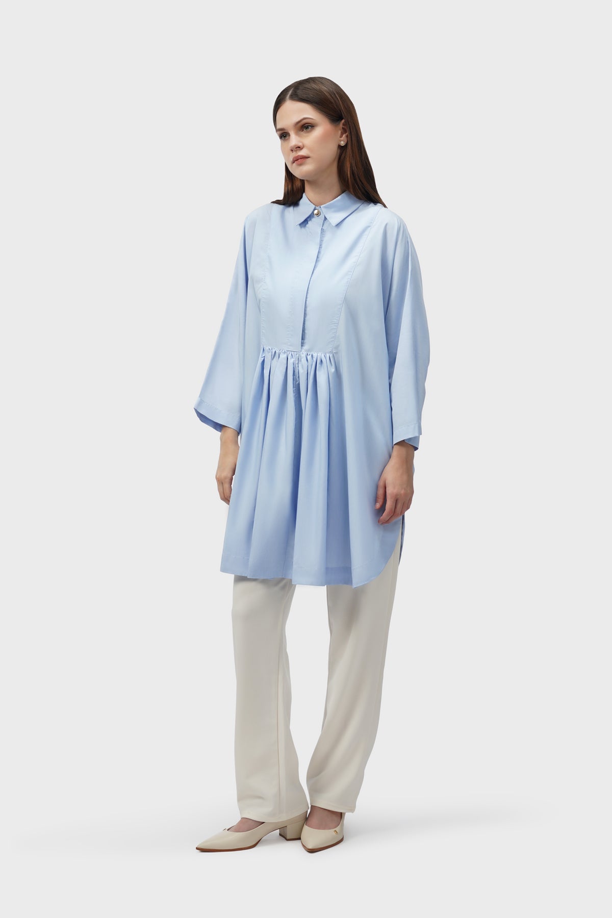 Noelle Batwing Shirt - Powder Blue