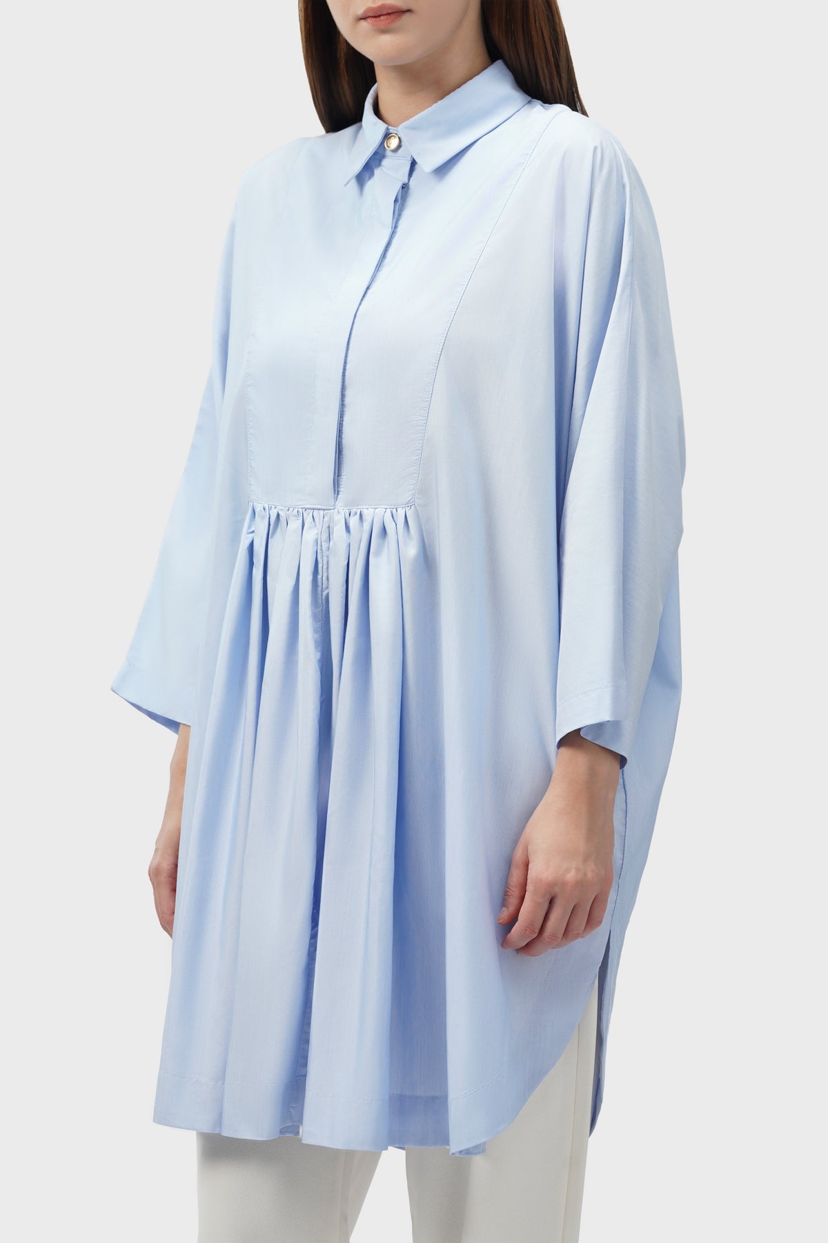 Noelle Batwing Shirt - Powder Blue