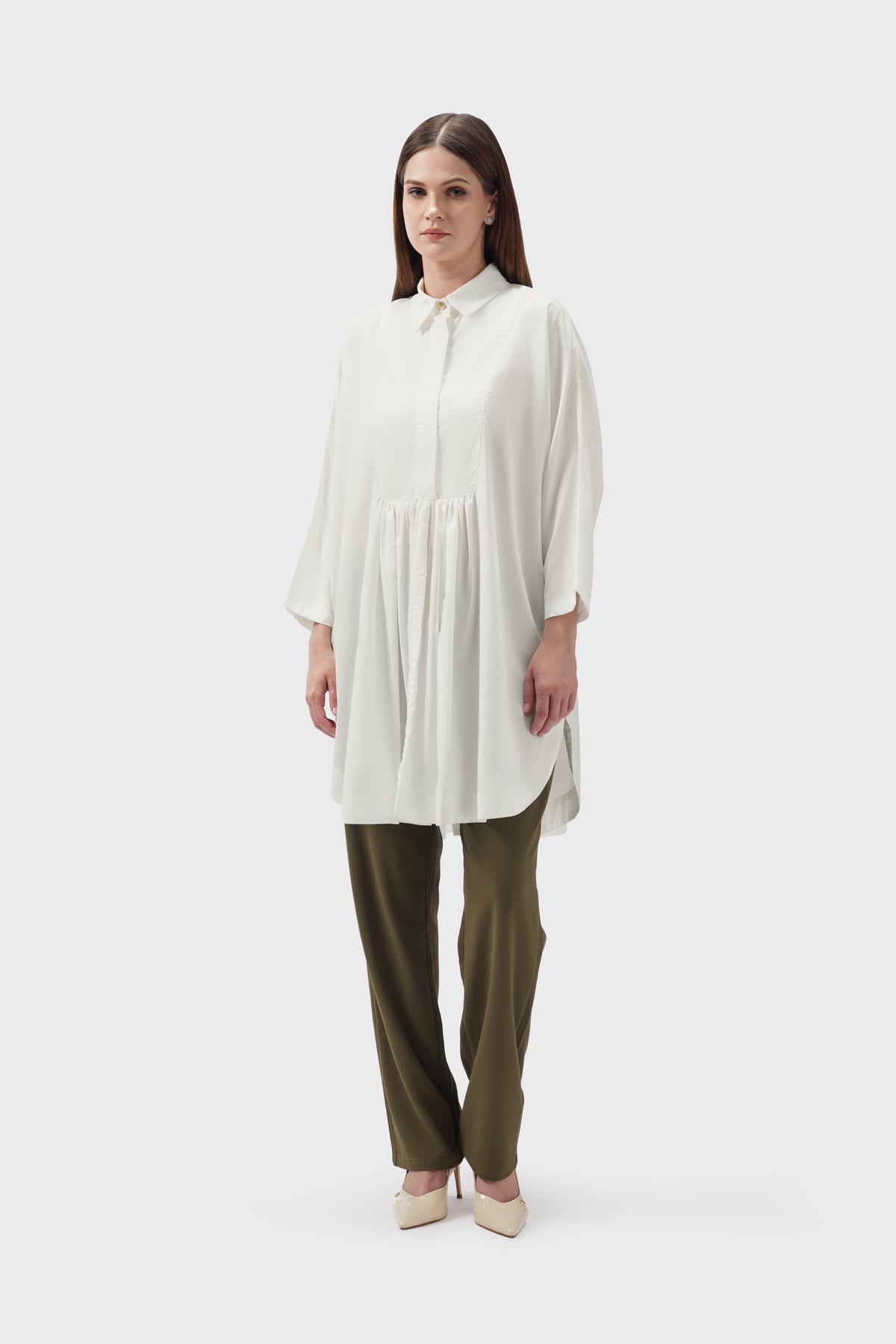 Noelle Batwing Shirt - White