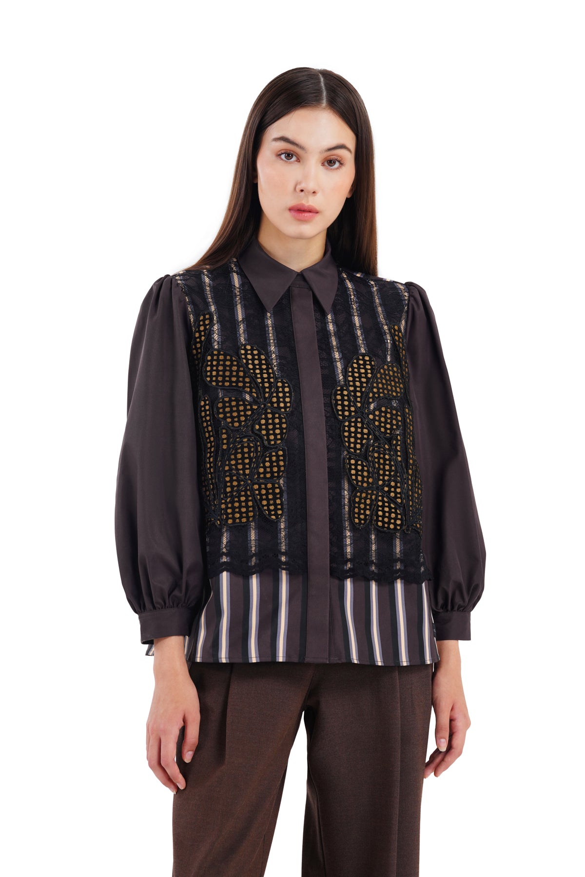 Noira Embroidery Shirt - Redwood