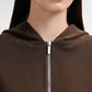 Nola Crop Zip Up Hoodie - Brown