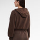 Nola Crop Zip Up Hoodie - Brown