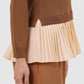 Nyla Mix Fabric Top - Tan