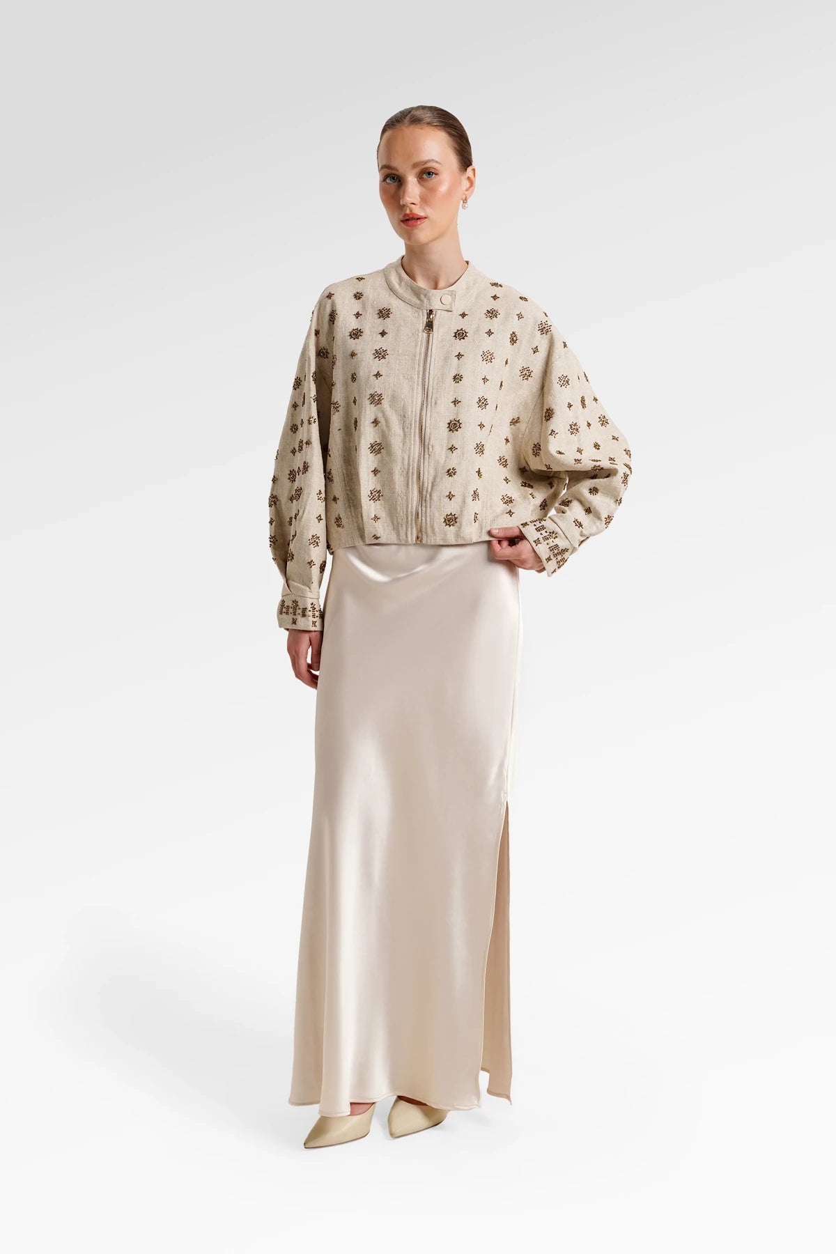 Olivia Crop Jacket - Linen
