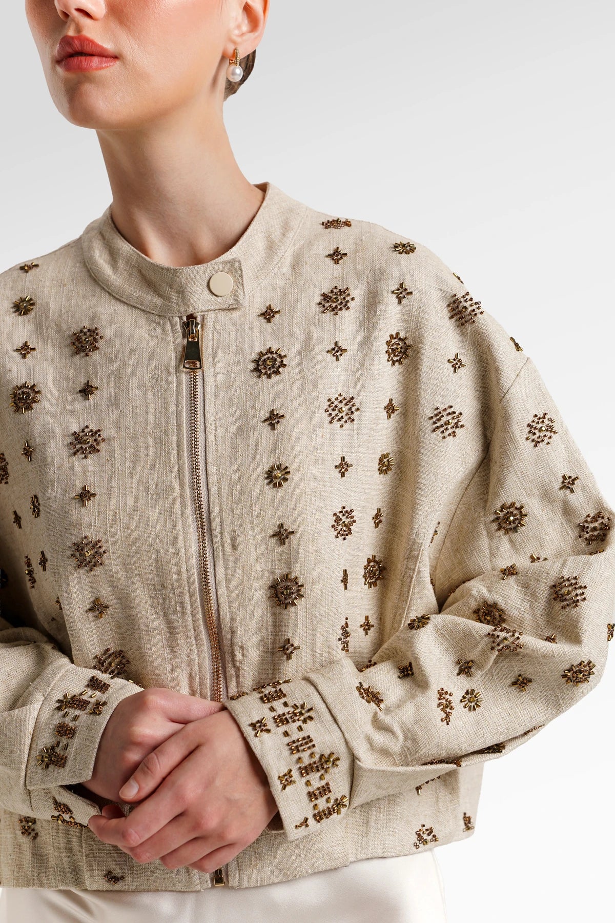 Olivia Crop Jacket - Linen