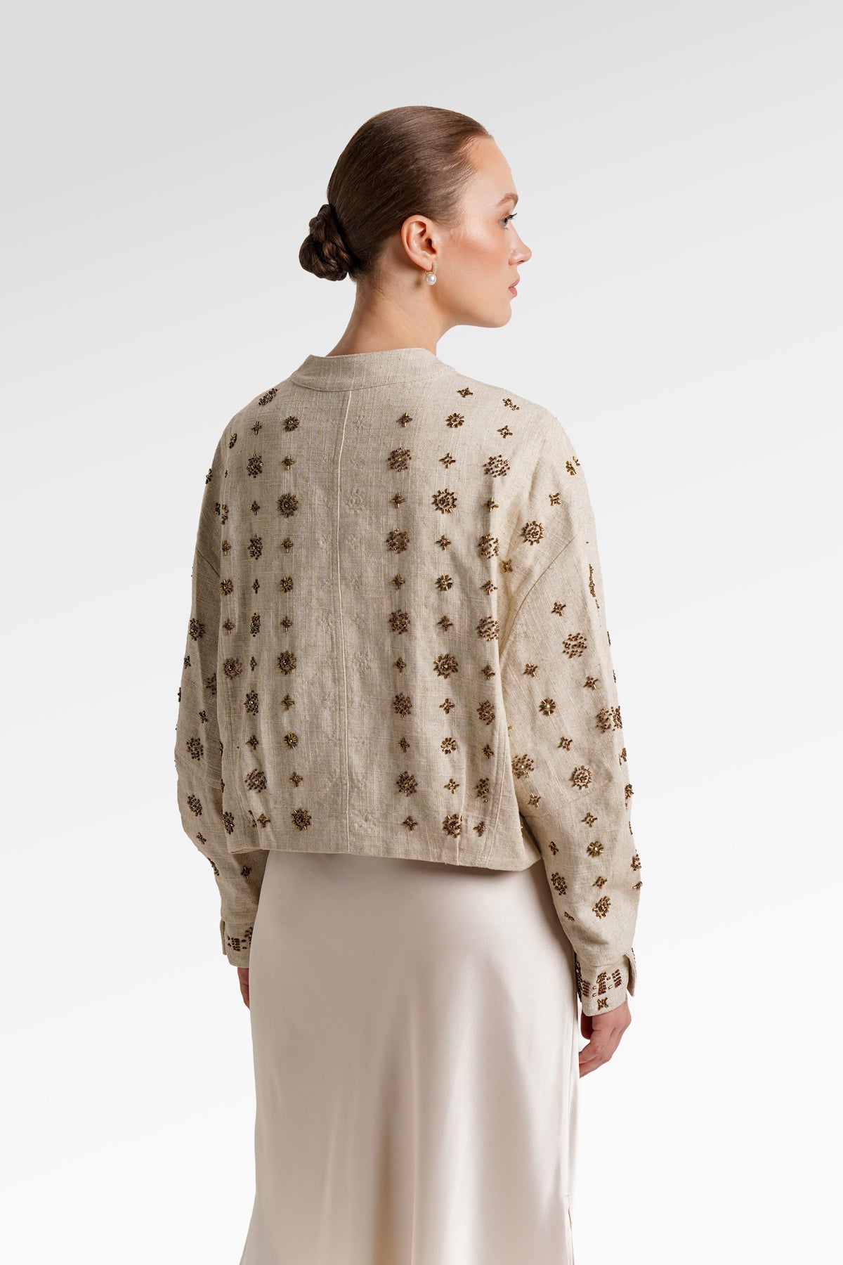Olivia Crop Jacket - Linen
