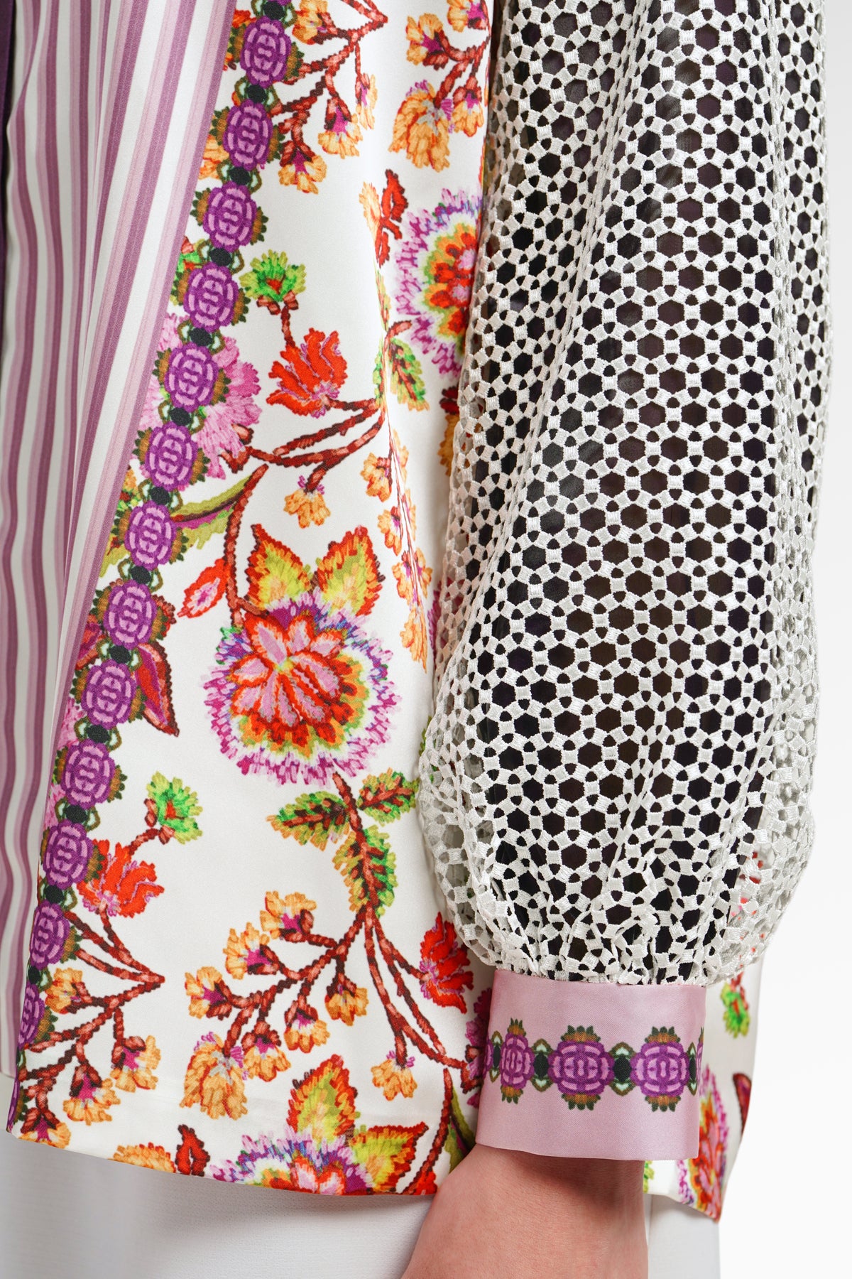 Opulent Bloom Satin Shirt - Berry Bloom