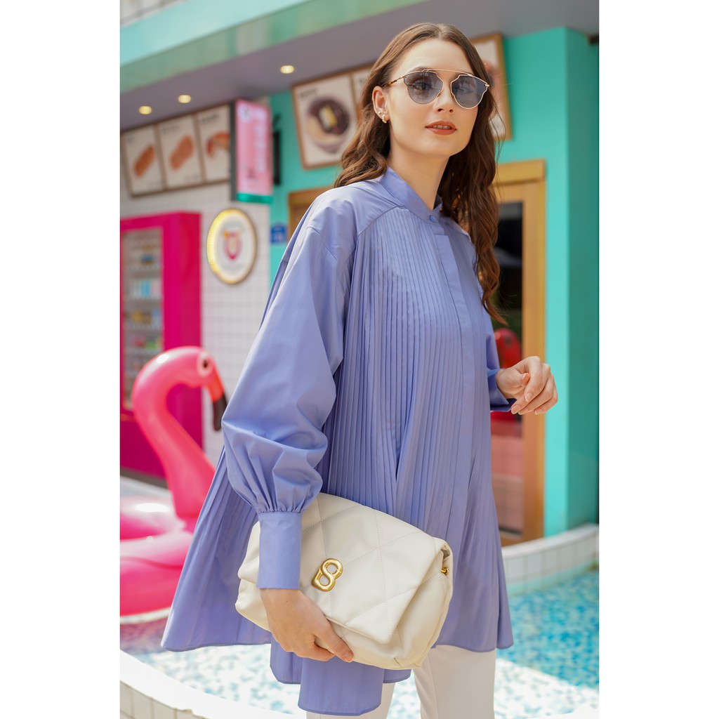 Pleated Shirt - Blue