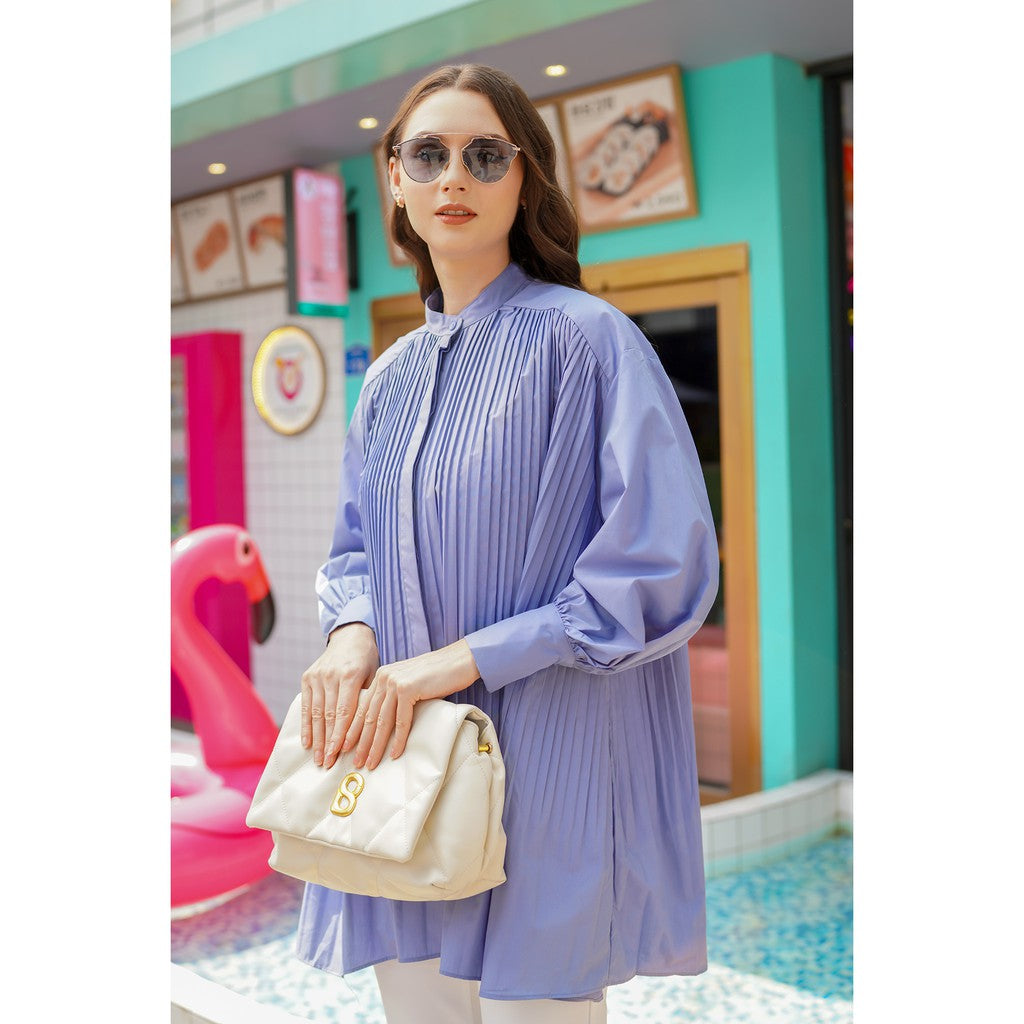 Pleated Shirt - Blue