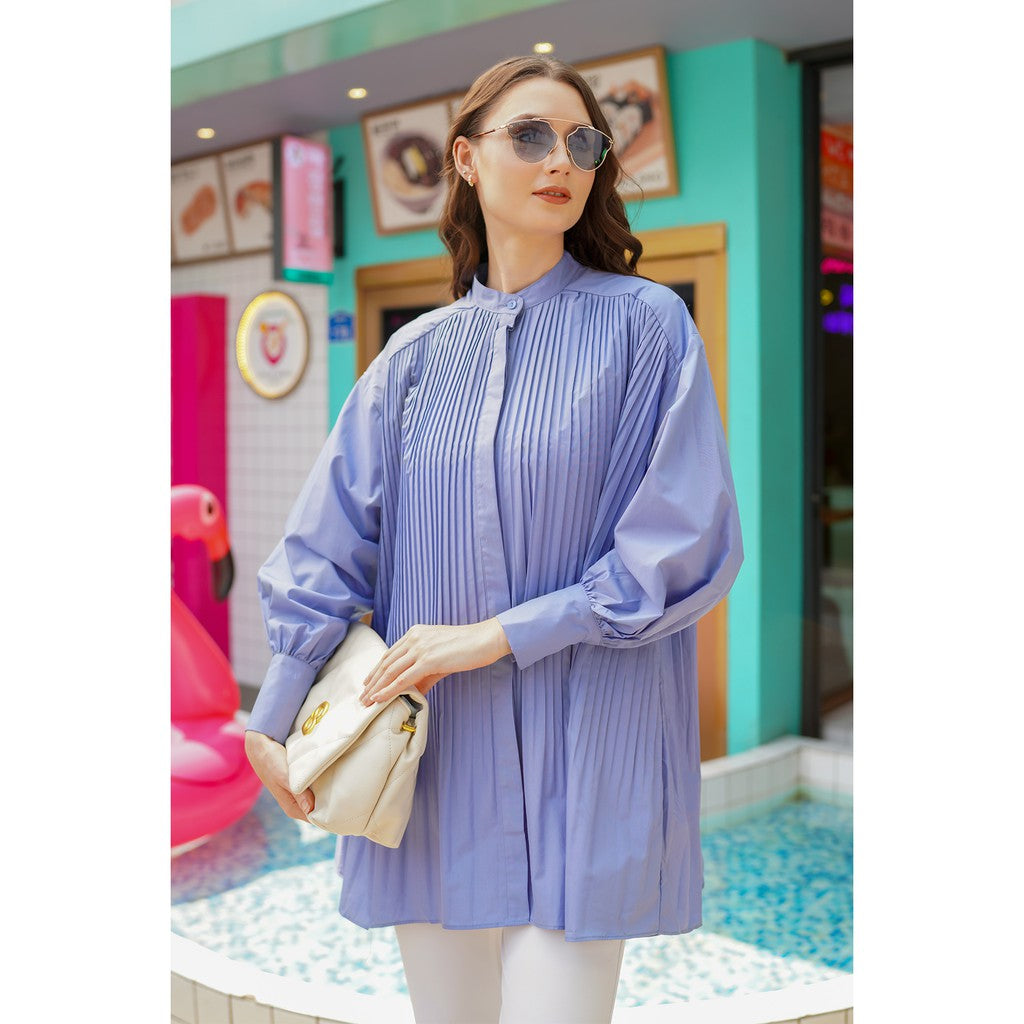 Pleated Shirt - Blue